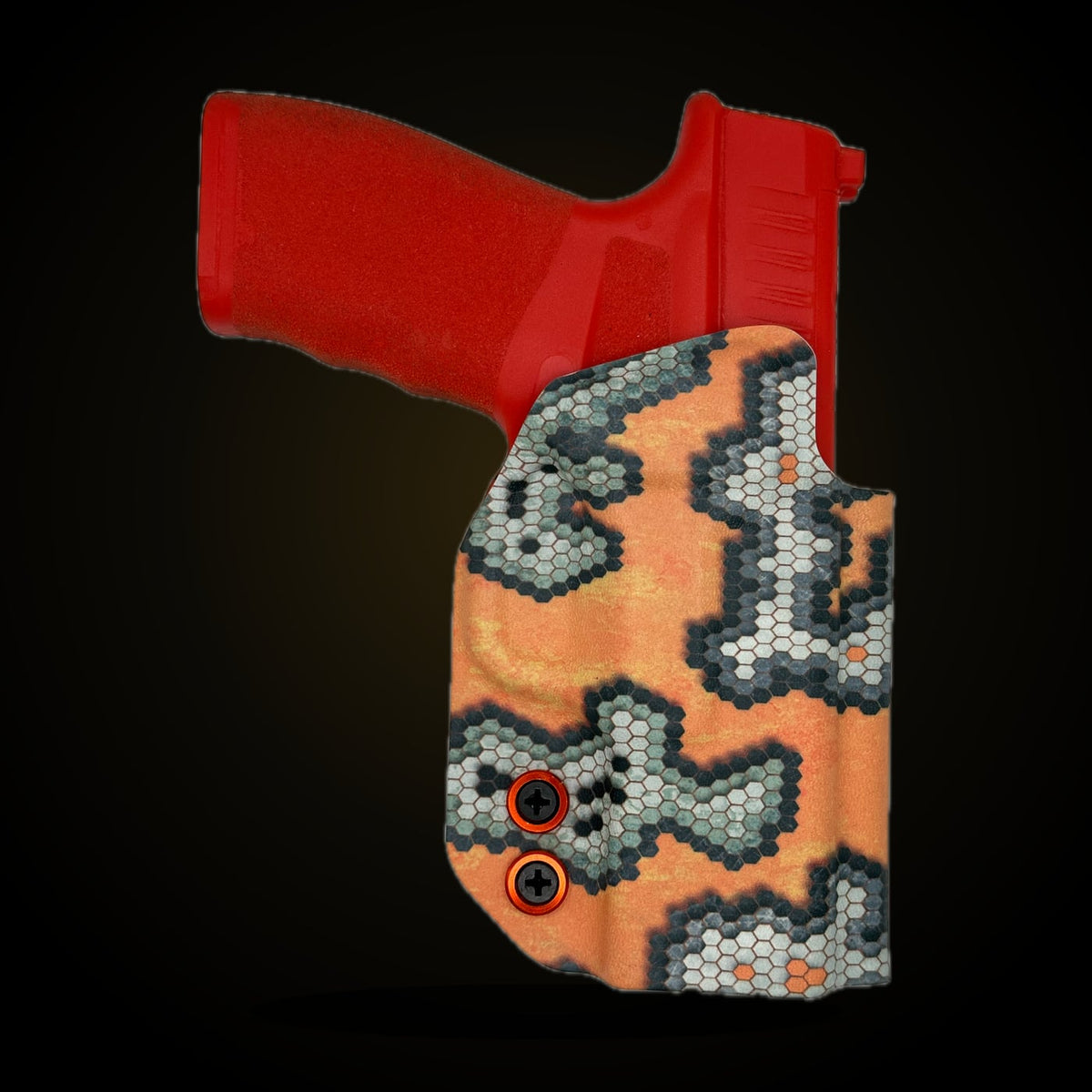 Springfield Hellcat Pro IWB holster in Orange Hex, custom Kydex by Armor Of God