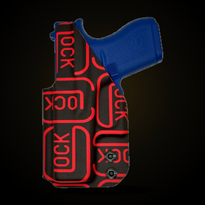 Custom Glock IWB holster in Glock Red Kydex