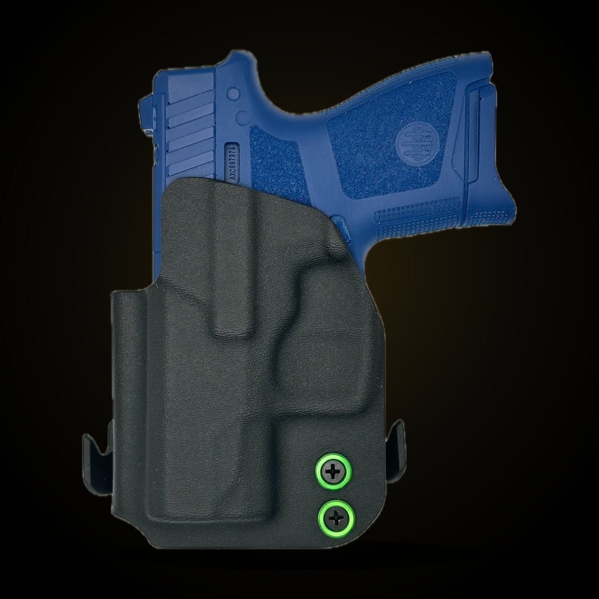 Custom black Kydex Beretta APX IWB holster