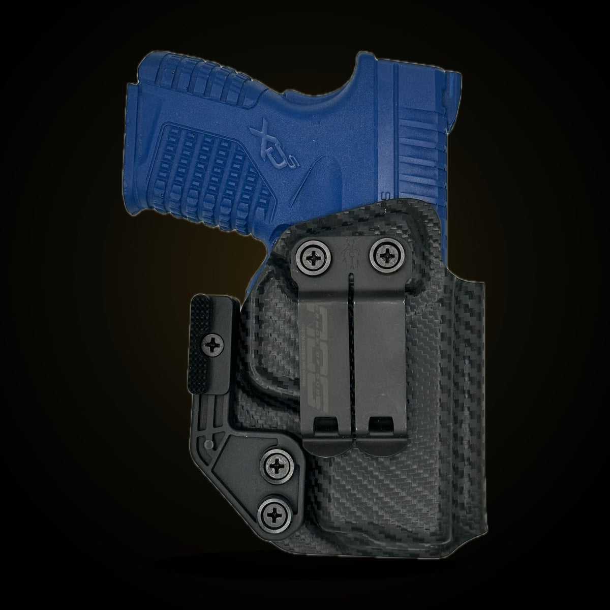 Custom Springfield XD-S IWB holster in black carbon fiber