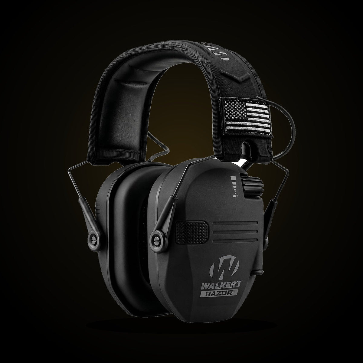Walker's Razor Slim Patriot earmuffs in Black