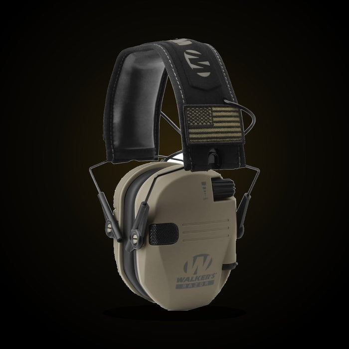 Walker's Razor Slim Patriot earmuffs in Flat Dark Earth