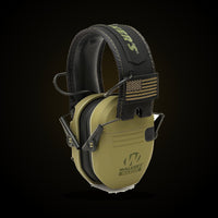 Walker's Razor Slim Patriot earmuffs in OD Green