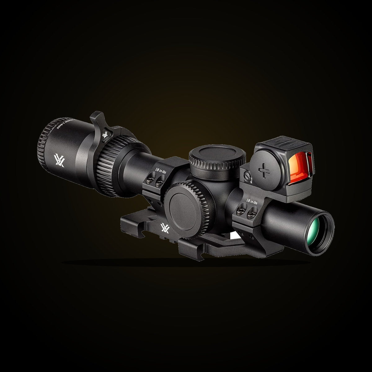 Vortex Venom 1-6x24 LPVO bundle with red dot and mount, view 1