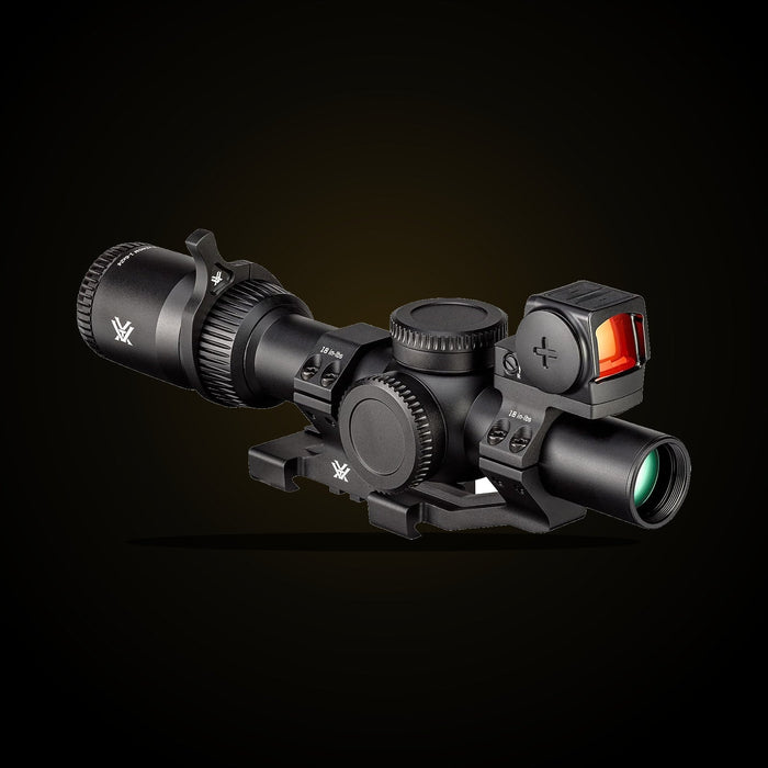 Vortex Venom 1-6x24 LPVO bundle with red dot and mount, view 1
