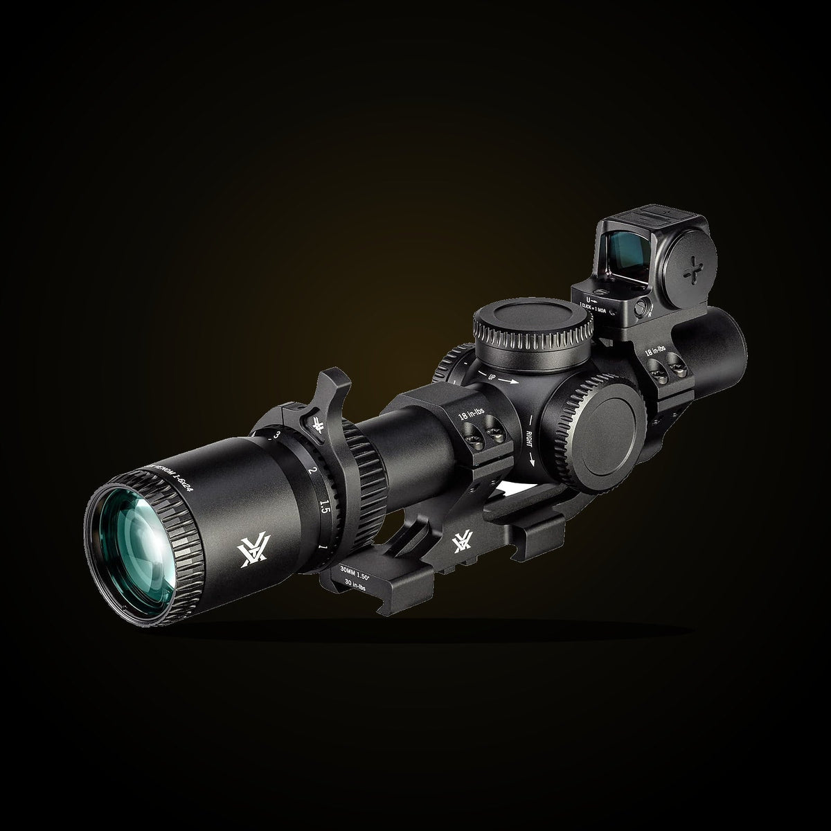 Vortex Venom 1-6x24 LPVO bundle with red dot and mount, view 4